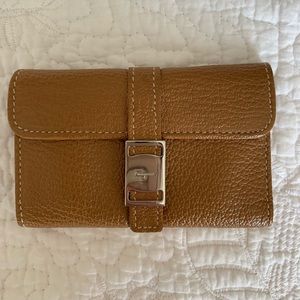 Salvatore Ferragamo Tan Leather Key Holder Chain